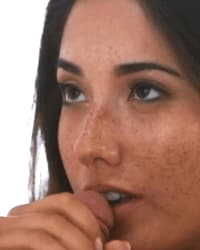 Eva Lovia cute freckled face sucking just the tip'