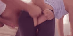 Ripping Yoga Pants off her ass'
