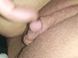 my big clit sticks out between my pussylips'