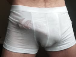 My throbbing cock in oiled up boxers'