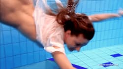 Bouncy boobs teen underwater'