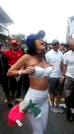 Brazilian flashing during festival'