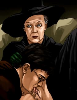 Harry licks McGonagall'