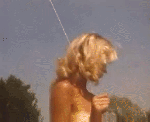 Vintage Nude Babe Flying Kite in the Sky picture 1 of 1