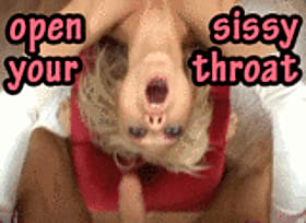 Blonde Sissy Deep Throat Caption'