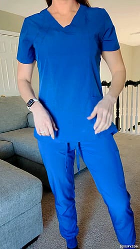 After a shift in the ER I usually strip off my dirty scrubs in the garage, but it’s really cold outside so I stripped in the living room🥶🫣😜