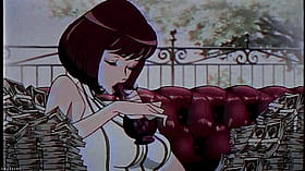 Artwork of a woman drinking a glass of wine'