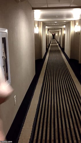 Blonde Hallway Hotel Fun'