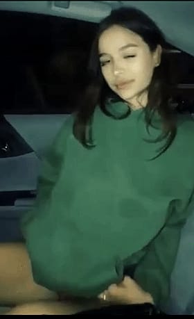 Big Tits Babe in Green Sweater'