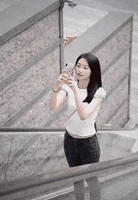 Amateur Asian Chick Takes Selfie in the Mirror'