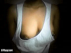 Hot Amateur Nipple Piercing: Topless and Ready for Action'