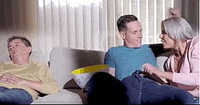 Blonde Pornstar Giving Big Tits Blowjob'