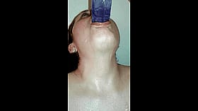 Blowjob Babe Gives Deepthroat with Dildo - Hardcore Teen Throatfuck'