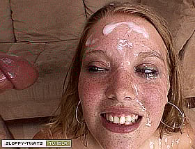 Bukkake Pornstar Gets Her Face Covered in Cum'