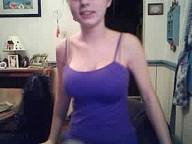 Teen Babe in Purple Tank Top'