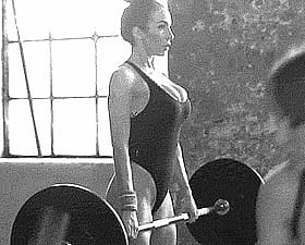 Fit Brunette Babes Squat with Big Tits and Athletic Ass'