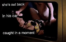 Sneaky Wife Gets Fucked in the Back of a Car'