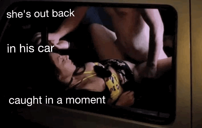 Sneaky Wife Gets Fucked in the Back of a Car picture 1 of 1