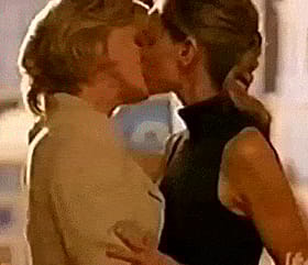 Blonde Courtney Thorne Kisses Calista Flockhart in Lesbian Love Scene'