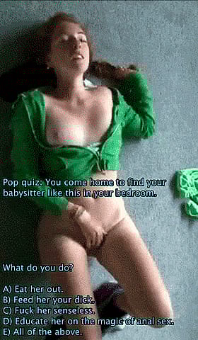 Cheating Redhead Babysitter Gets Masturbated in Bedroom'