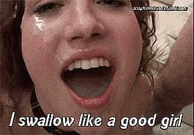 Cumshots: Swallow Like a Good Girl'